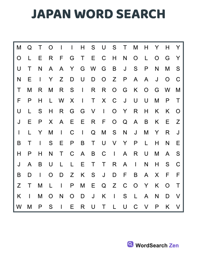 Japan Word Search