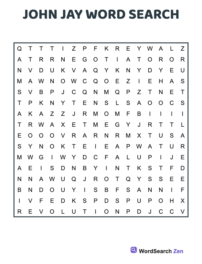 John Jay Word Search