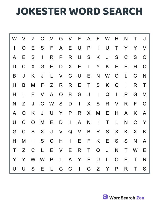 Jokester Word Search