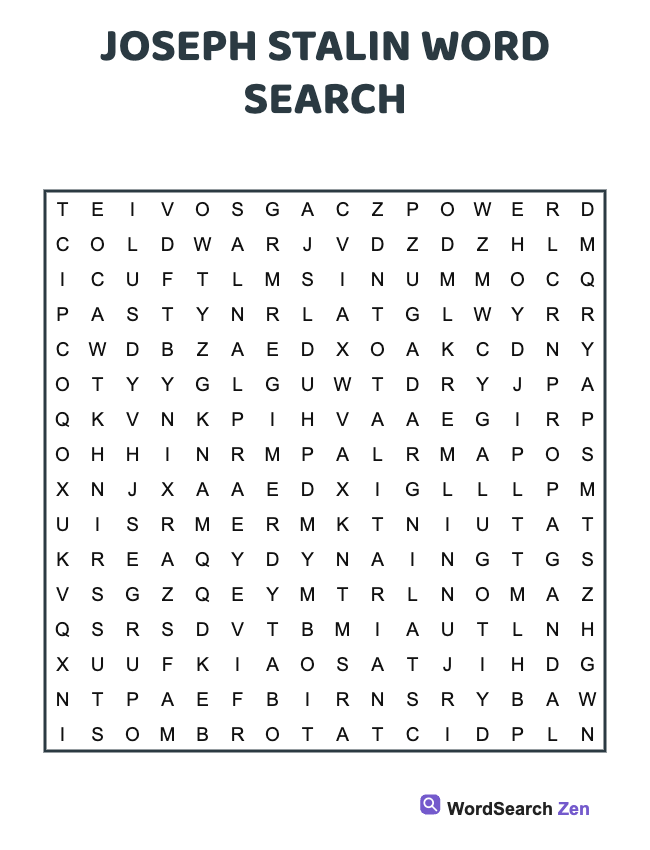 Joseph Stalin Word Search