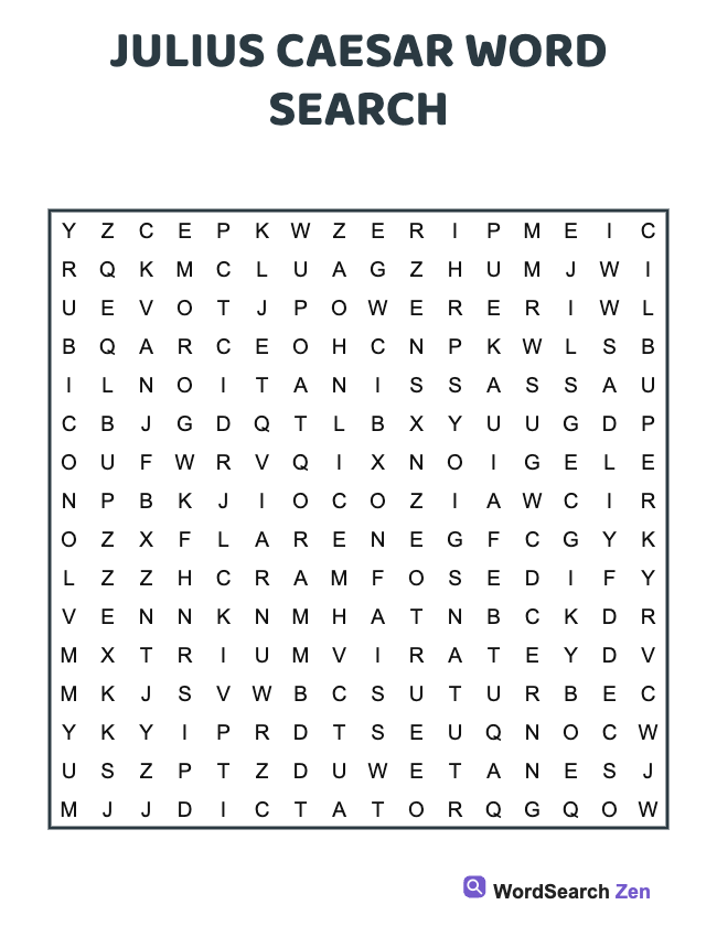 Julius Caesar Word Search
