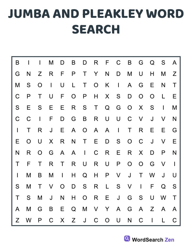 Jumba And Pleakley Word Search