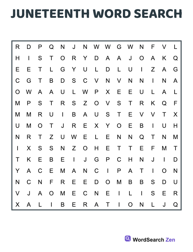 Juneteenth Word Search