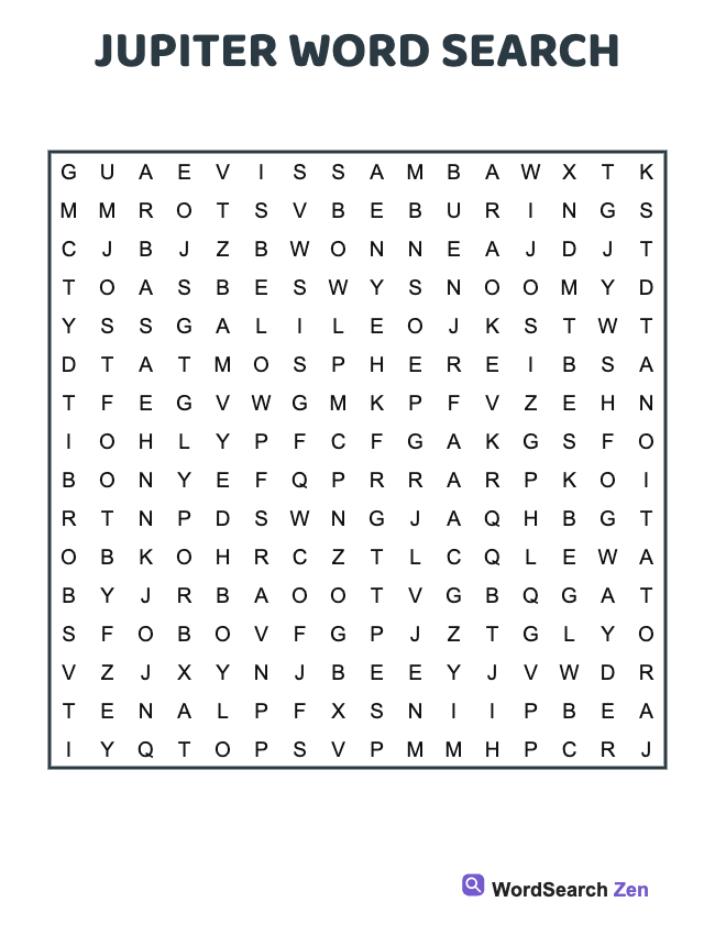 Jupiter Word Search