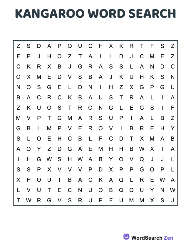 Kangaroo Word Search