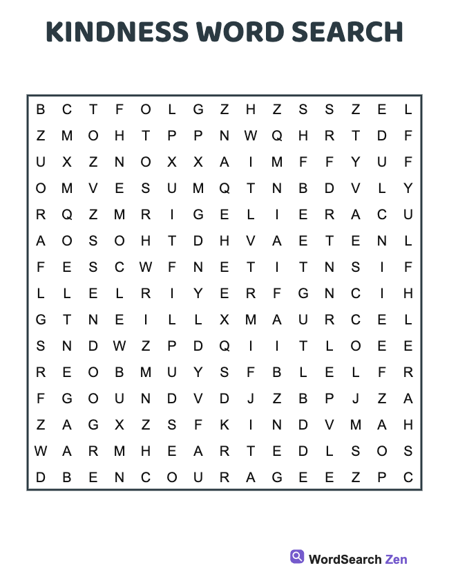 Kindness Word Search