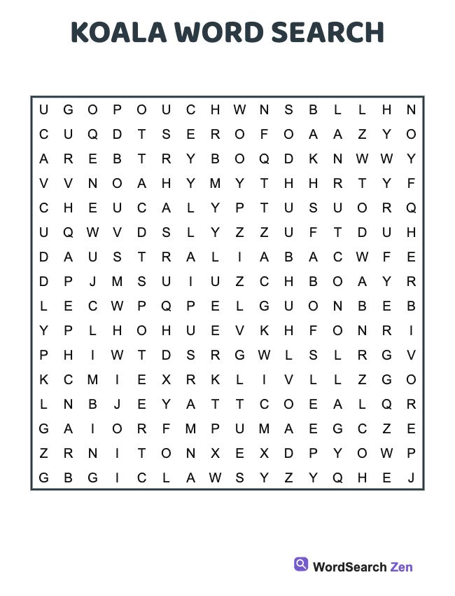 Koala Word Search