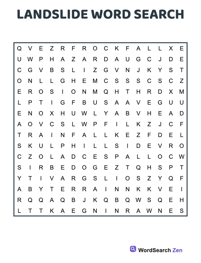 Landslide Word Search