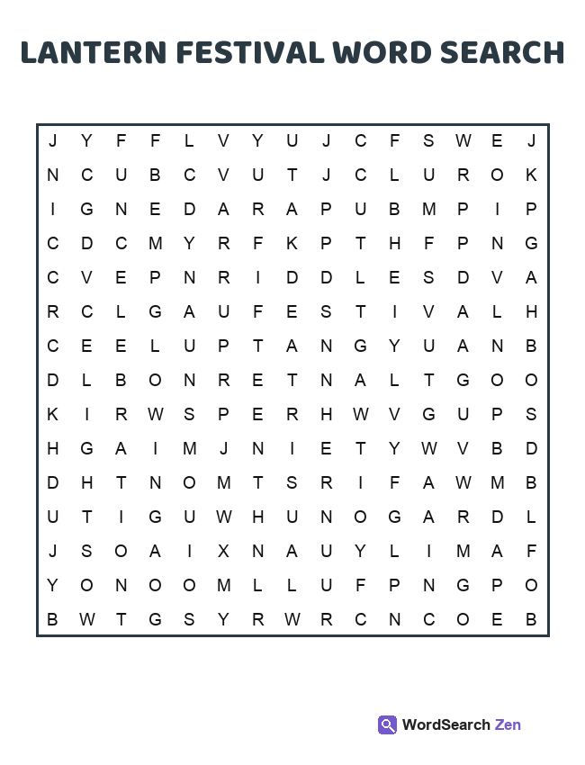 Lantern Festival Word Search