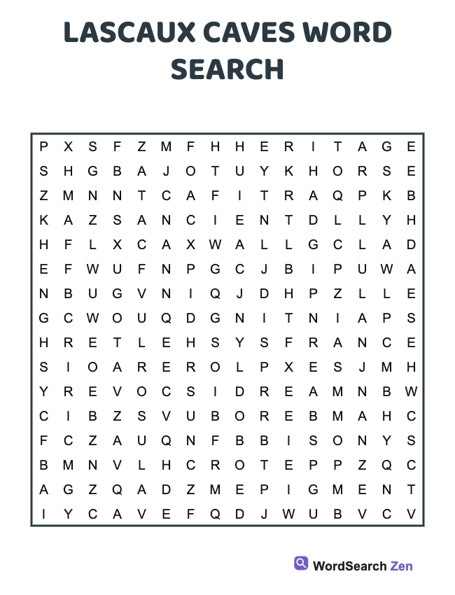 Lascaux Caves Word Search