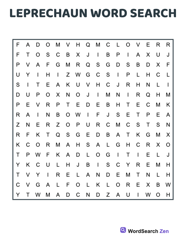 Leprechaun Word Search