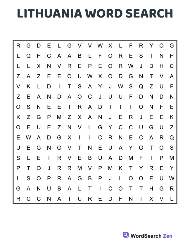 Lithuania Word Search