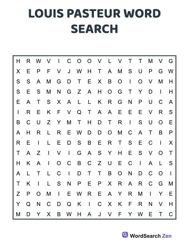 Louis Pasteur Word Search