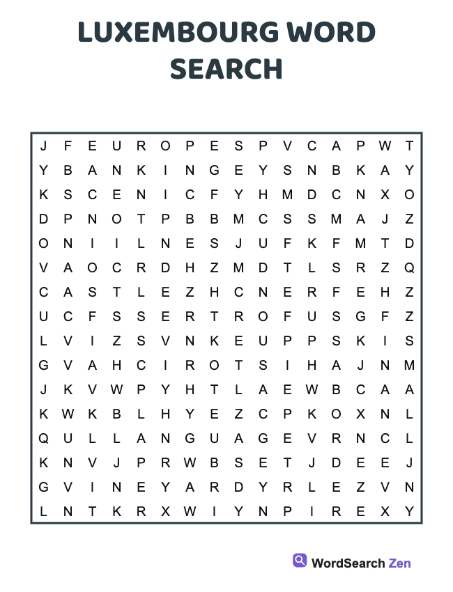 Luxembourg Word Search