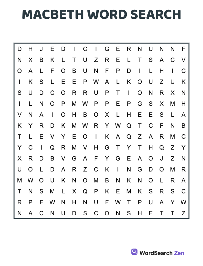 Macbeth Word Search