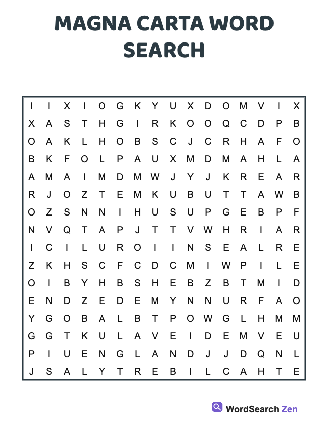 Magna Carta Word Search