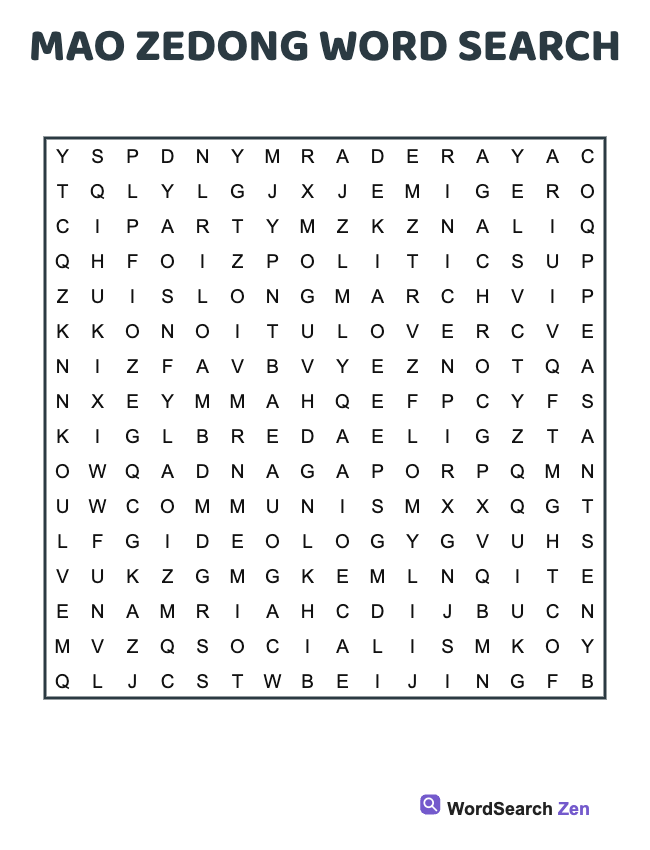 Mao Zedong Word Search