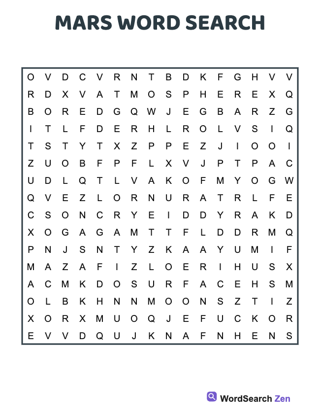 Mars Word Search