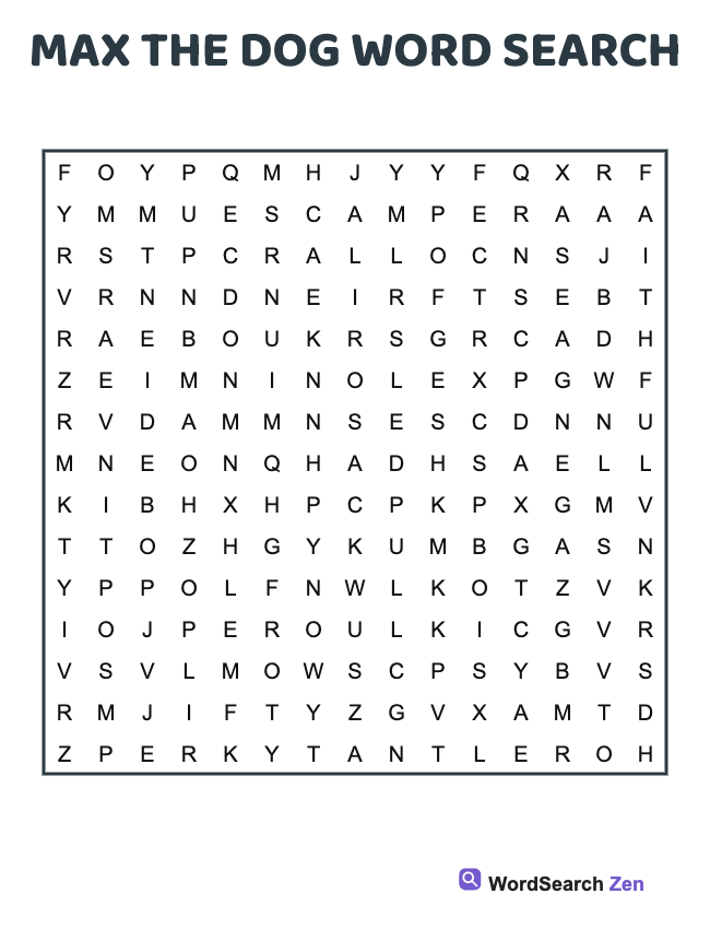 Max The Dog Word Search