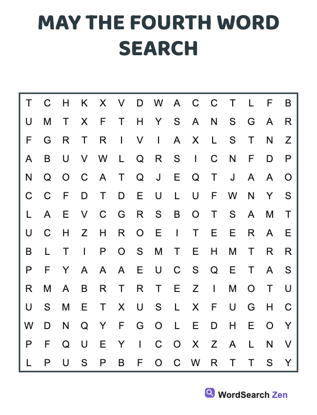 May The Fourth Word Search
