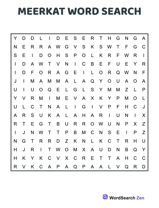 Meerkat Word Search