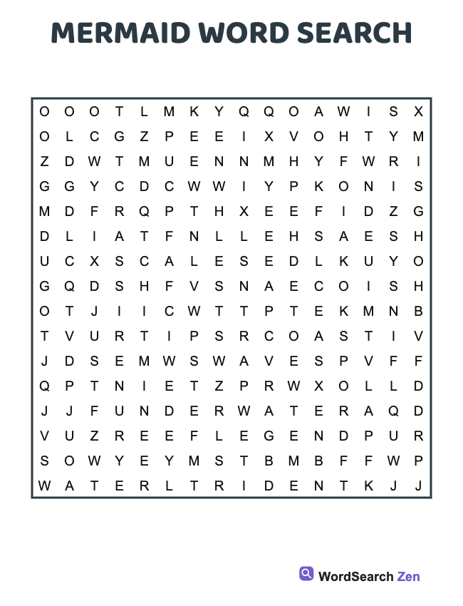 Mermaid Word Search