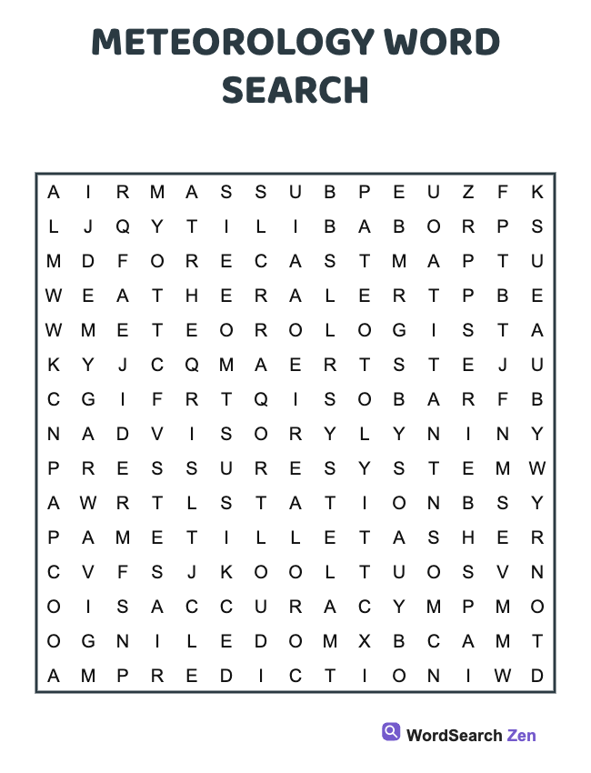 Meteorology Word Search