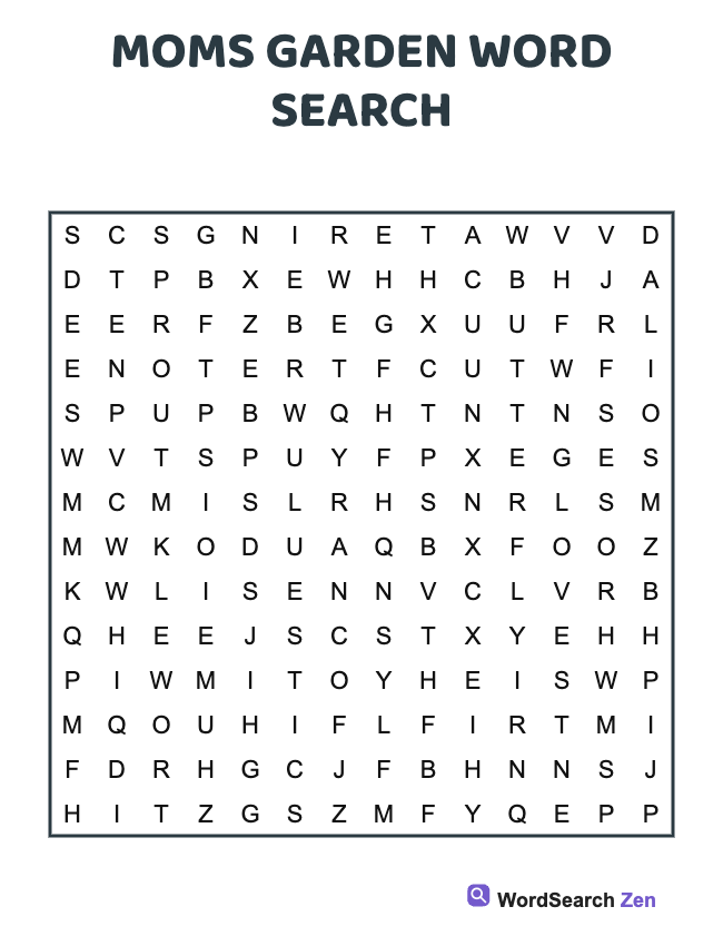 Moms Garden Word Search