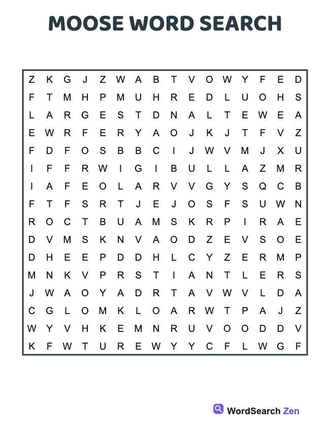 Moose Word Search