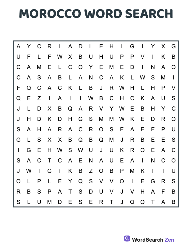 Morocco Word Search