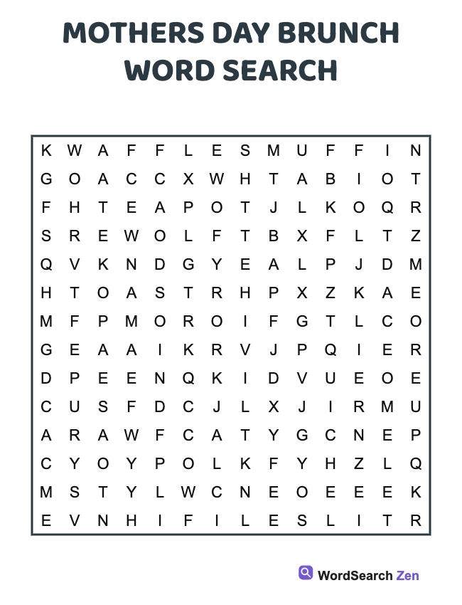Mothers Day Brunch Word Search