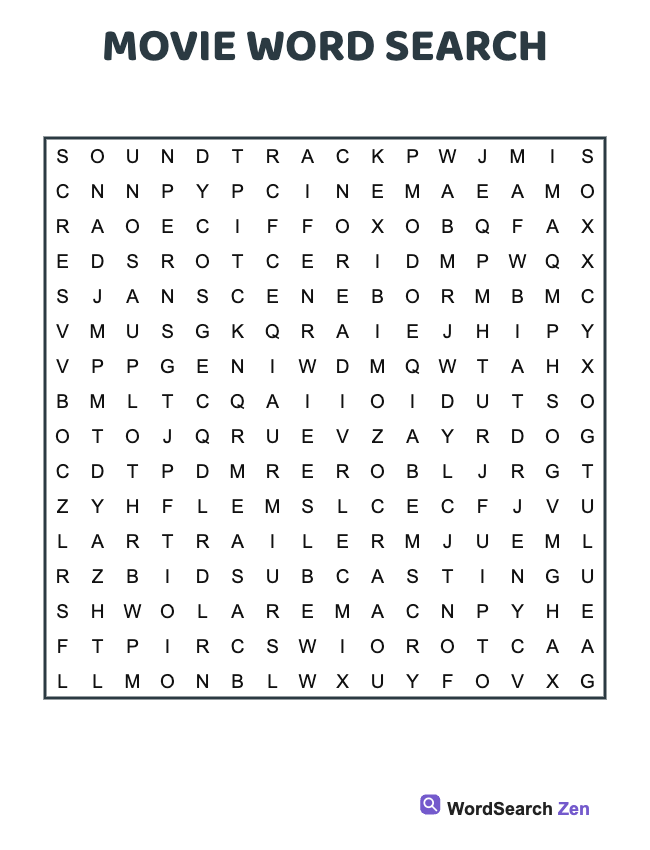 Movie Word Search
