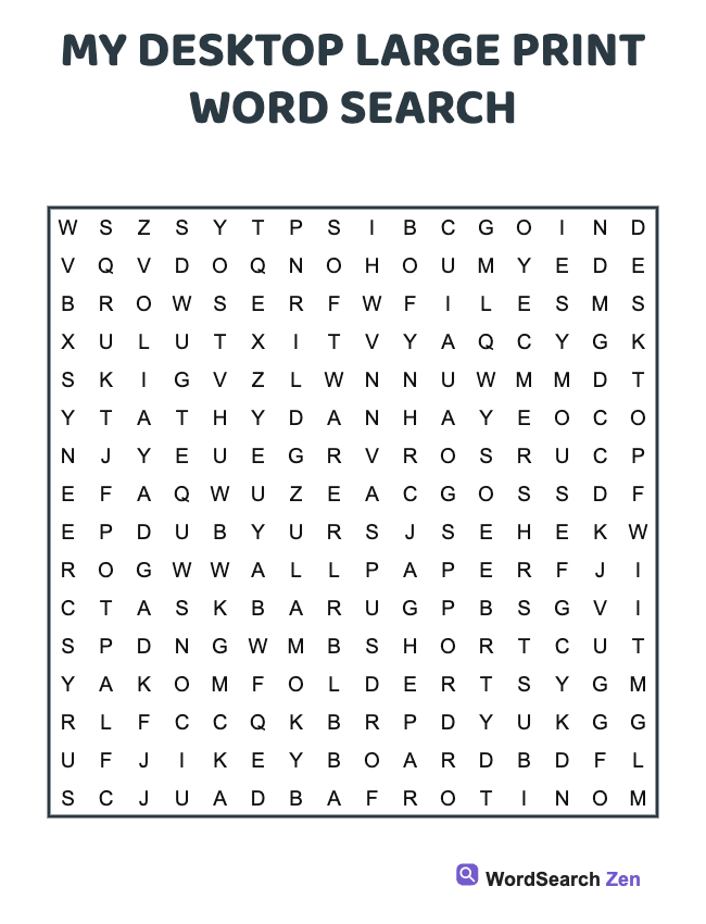 My Desktop Large Print Word Search