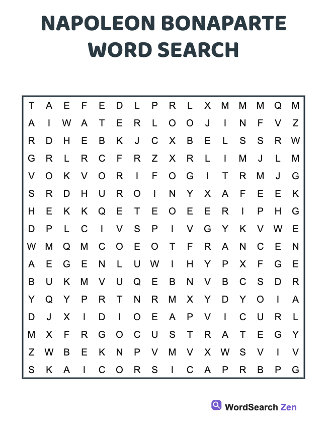 Napoleon Bonaparte Word Search