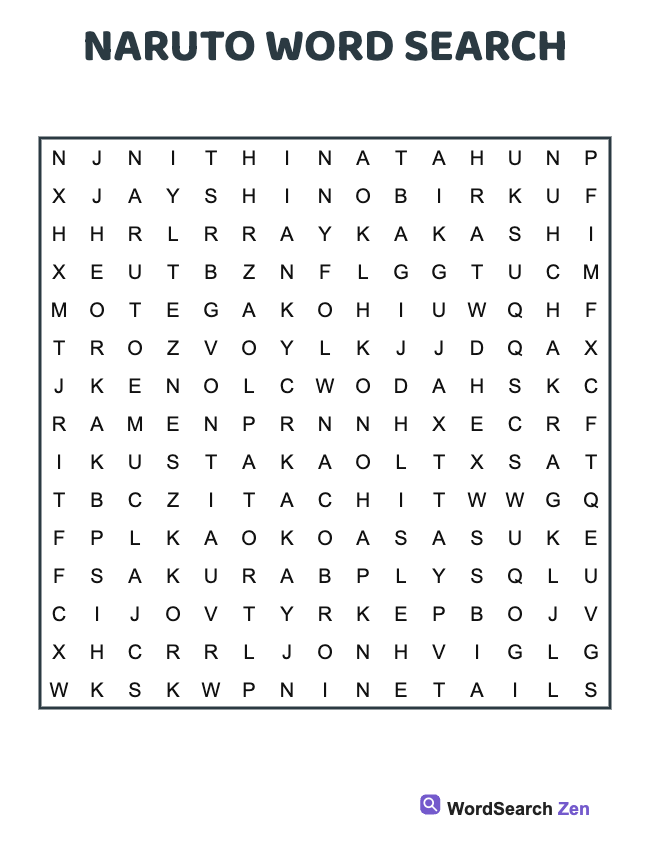 Naruto Word Search