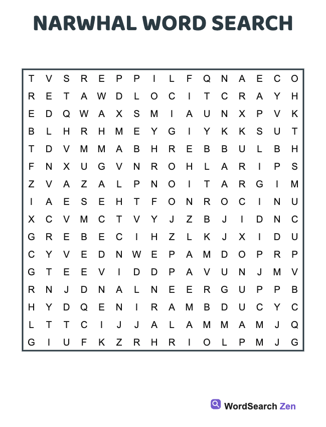 Narwhal Word Search