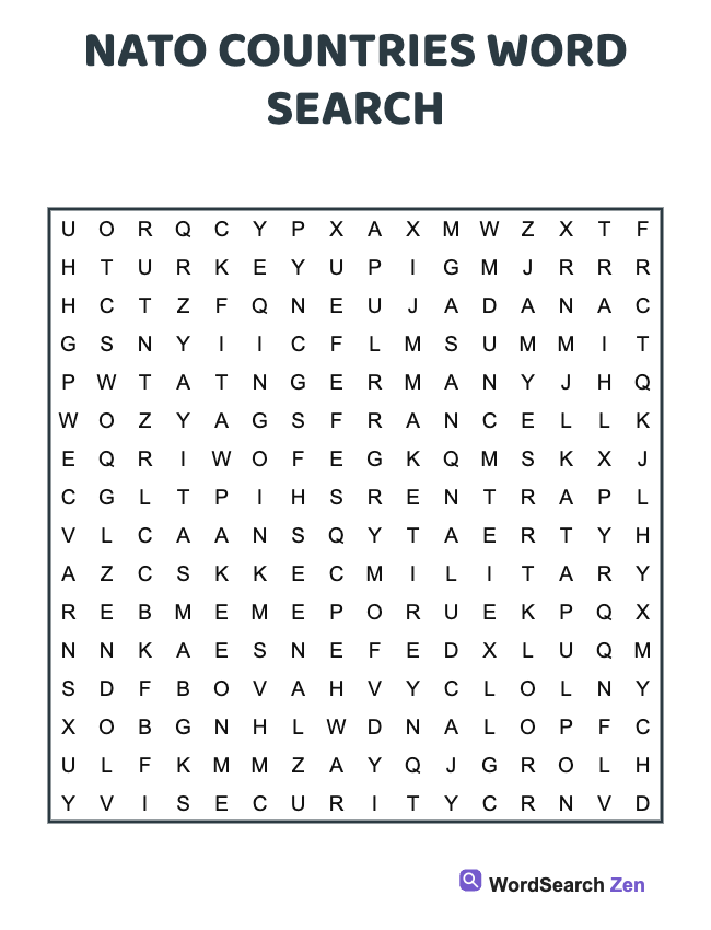 Nato Countries Word Search