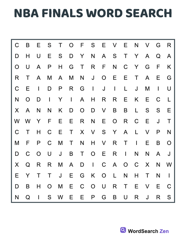 NBA Finals Word Search