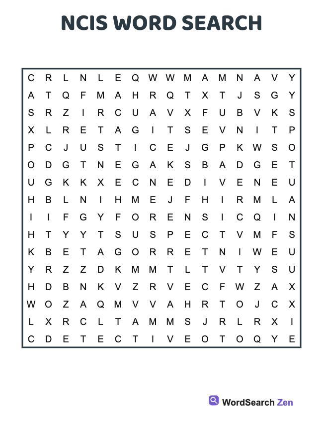 NCIS Word Search
