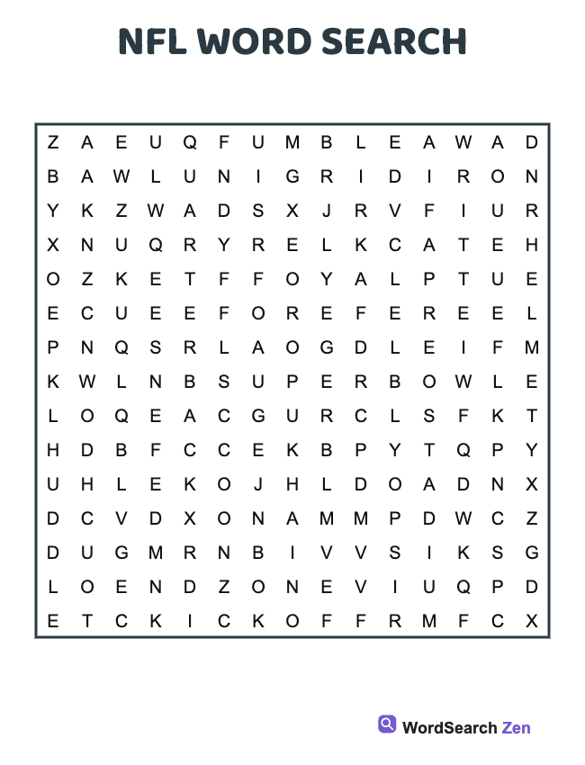 NFL Word Search