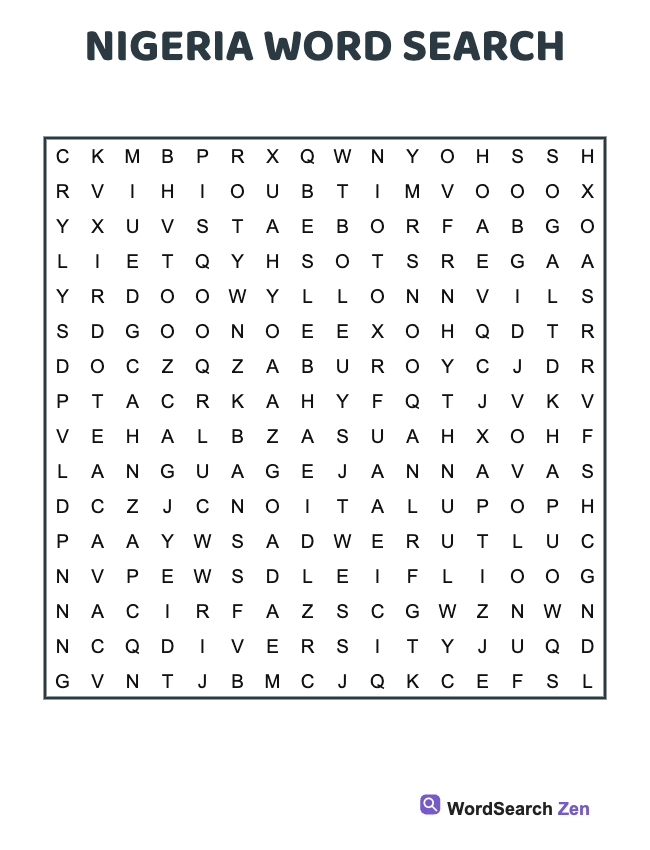 Nigeria Word Search
