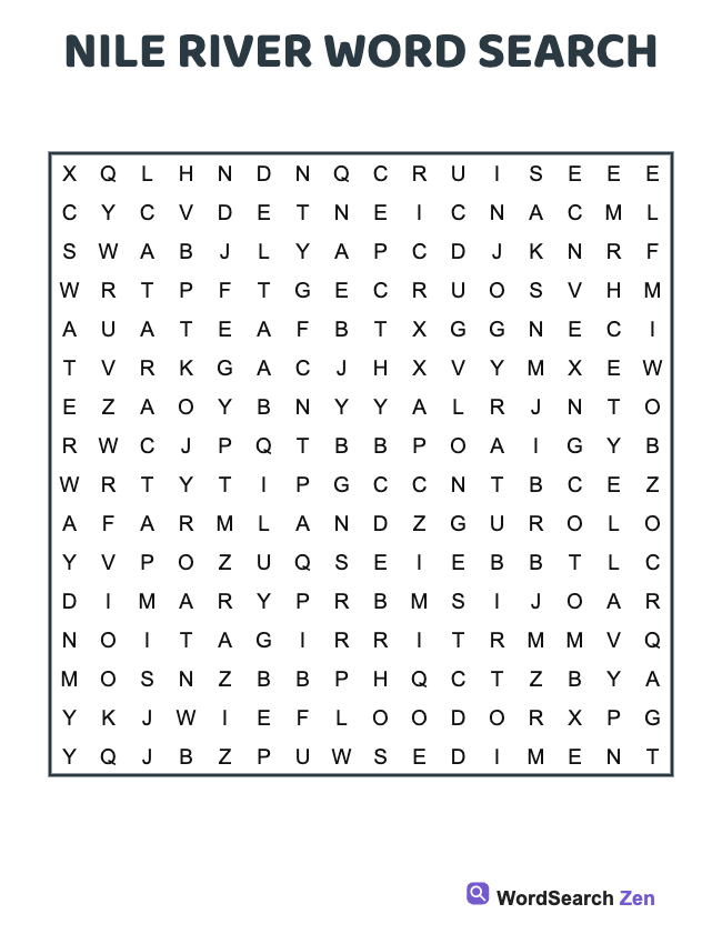 Nile River Word Search