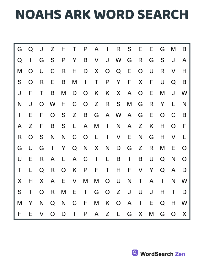 Noahs Ark Word Search