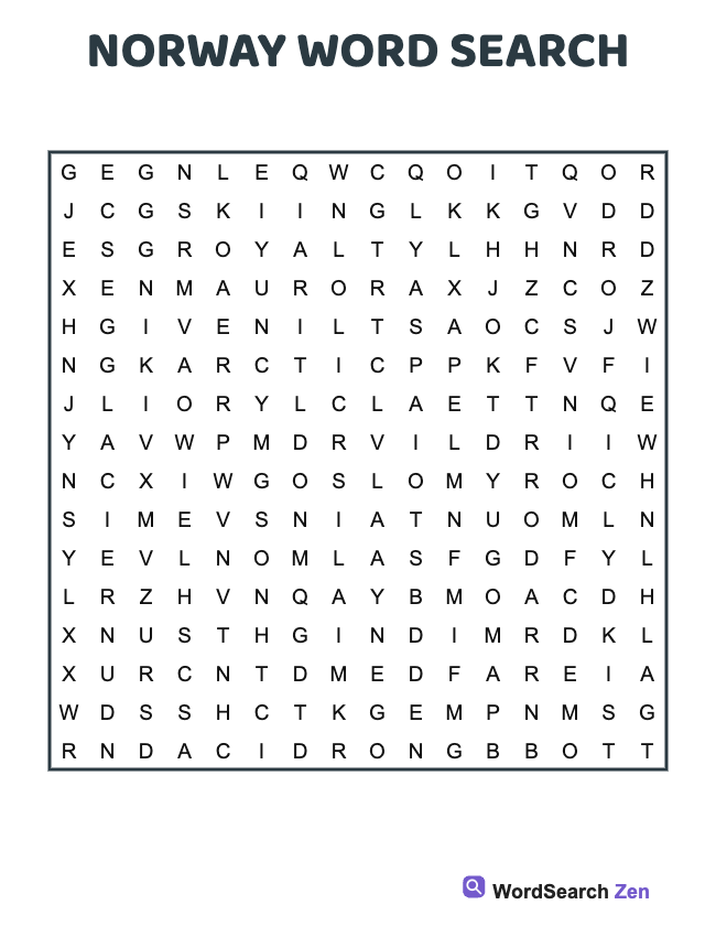 Norway Word Search