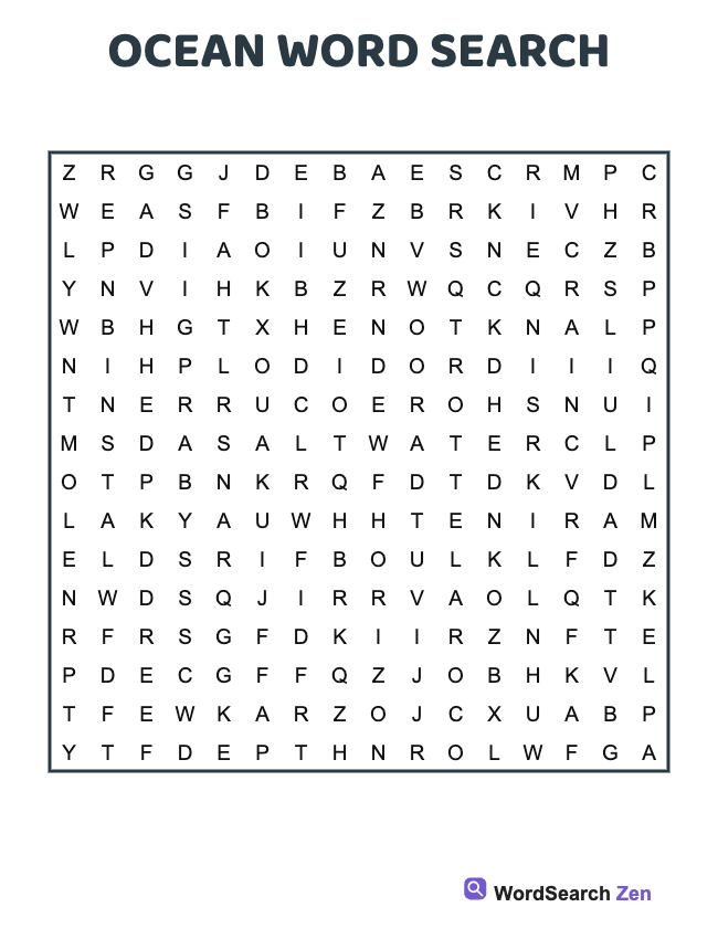 Ocean Word Search