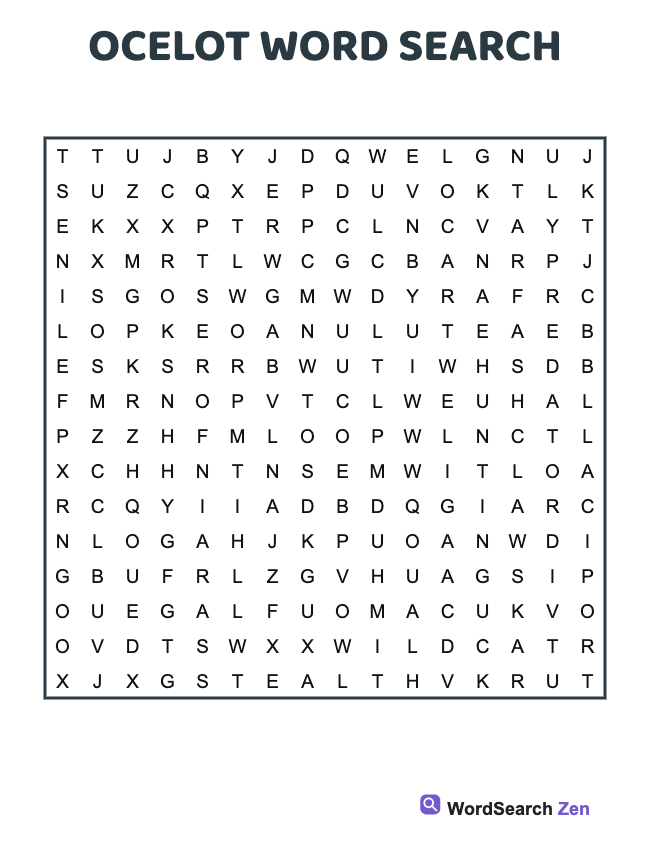Ocelot Word Search