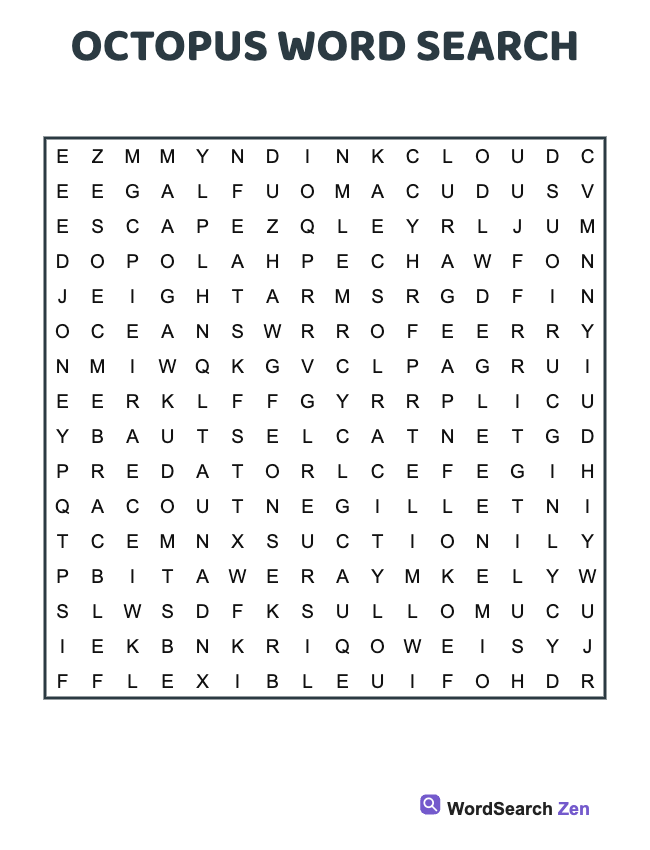 Octopus Word Search