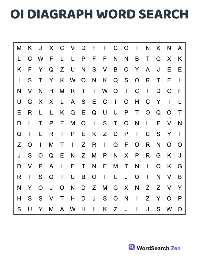 Oi Diagraph Word Search