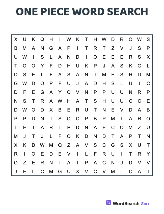 One Piece Word Search