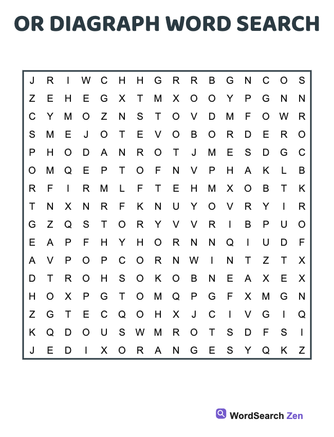Or Diagraph Word Search